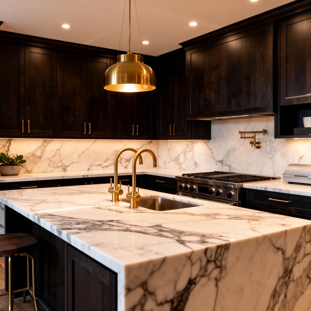Marble & Brass Kitchen